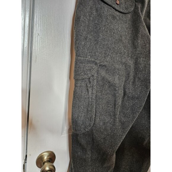 Ralph Lauren Chaps Pants Mens 38x30 Black Corduroy Thick Cargo 90s - Picture 8 of 11